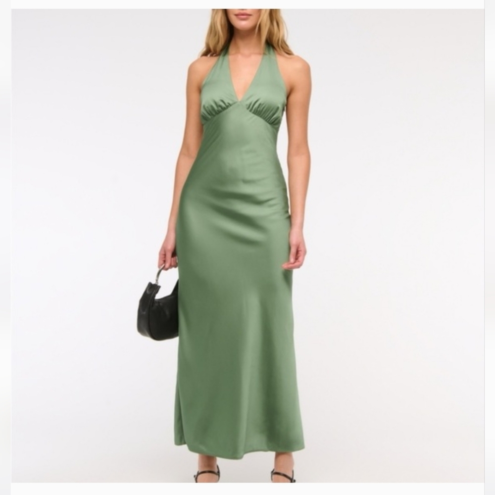 Abercrombie & Fitch Backless Olive Green Dress